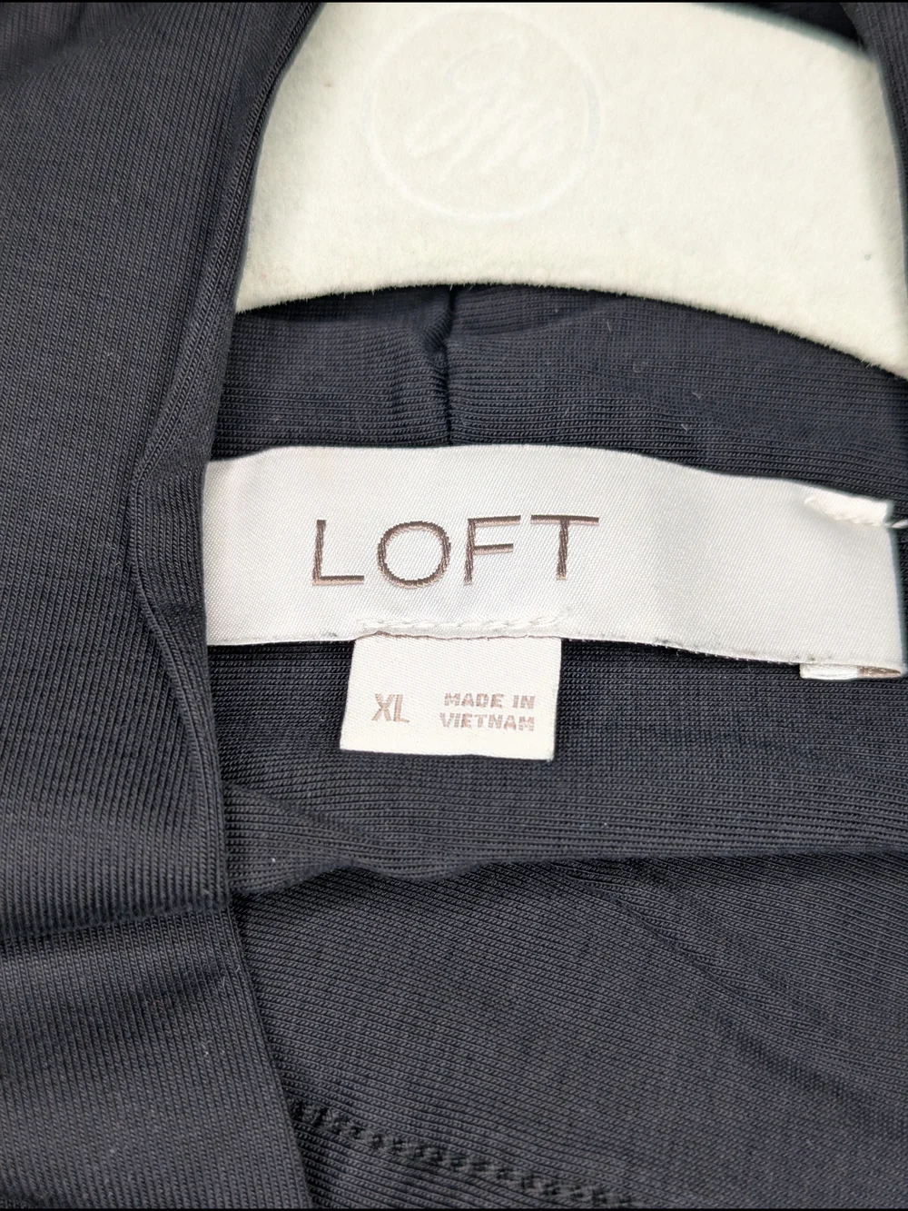LOFT Black Tie-Neck Blouse